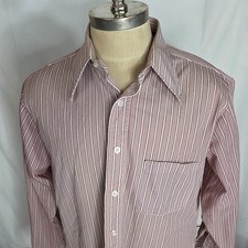 Vtg 70s Towncraft Penn Prest JC Penneys LS Shirt Sz 16.5 34 Large Striped