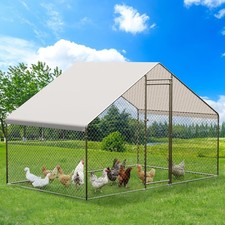 Large Metal Chicken Coop, Large Chicken Run with Waterproof  Anti-UV Cover, ...