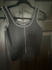 House of Harlow 1960 Black Knit Crop Tank Siz...