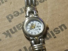 Vintage time works Disney MICKEY MOUSE Watch STEEL Metal Link Gold silver Tone