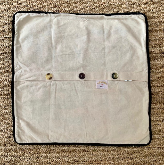 CATSTUDIO New York Big Apple Hand Embroidered Cotton Pillow