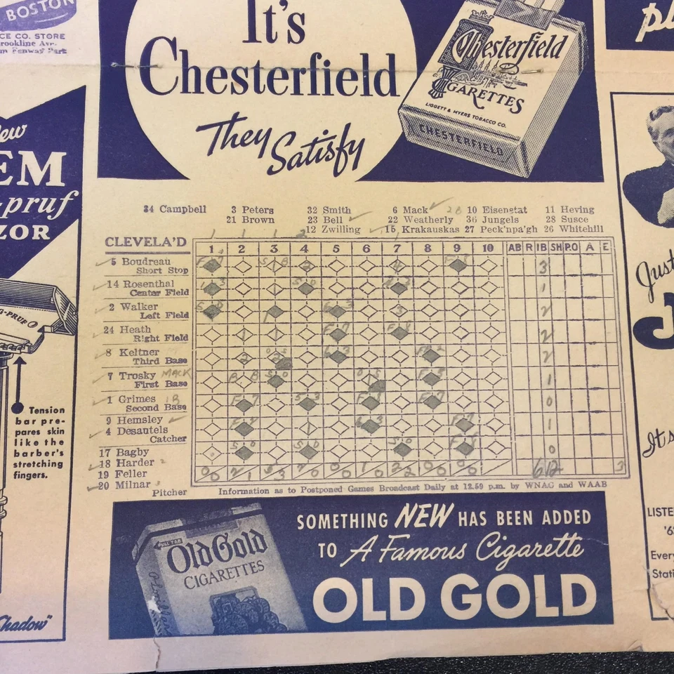 Lefty Grove 300th Win Original Fenway Park Program July 25, 1941 Rare  - Image 4 of 4