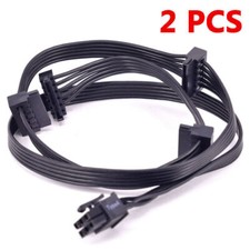 2xPCI-E 6Pin 1 To 4 SATA Power Supply Cable For RM1000 RM850 RM750 PSU