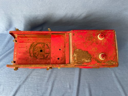 1970-73 TONKA Fire Truck - Vintage Red Pressed Steel Toy Ladder Snorkel Pumper - Picture 6 of 12