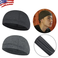 Men Summer Cooling Skull Cap Helmet Liner Quick Drying Cycling Sports Beanie Hat
