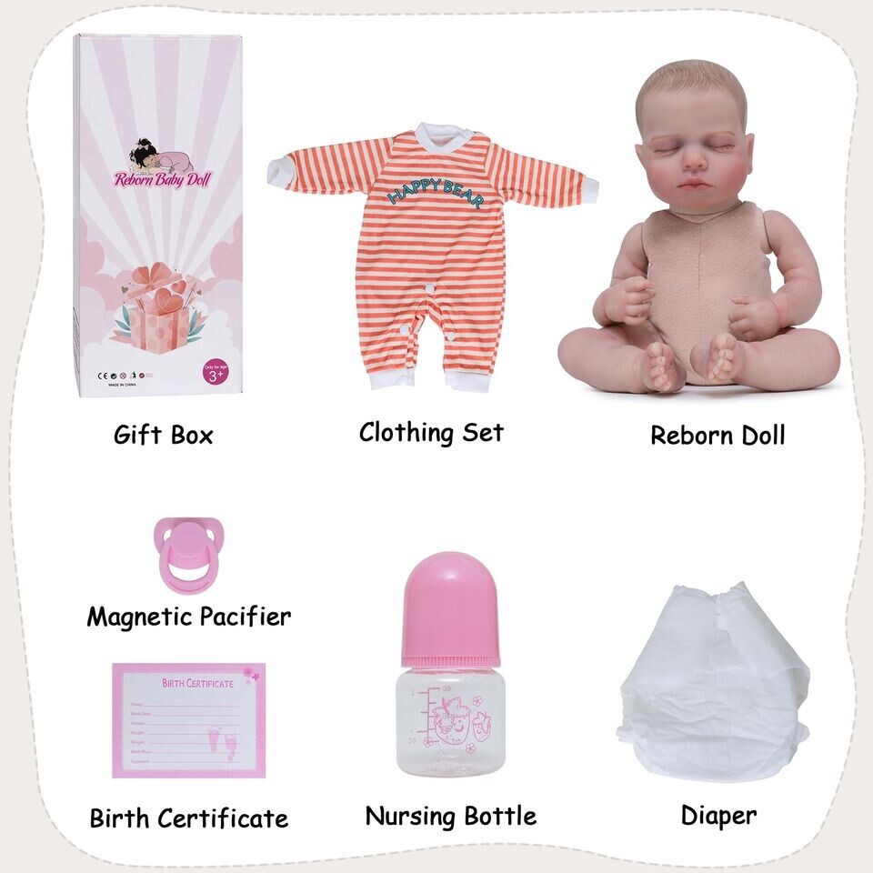 Reborn Baby Doll: 20 Inch Lifelike Realistic Newborn Soft Body Vinyl Limbs