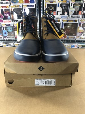 sperry cutwater deck boot tan navy