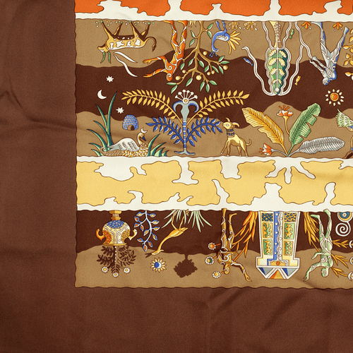 Hermes Scarf RIVES FERTILES 90cm Silk Carre Foulard CHRISTINE HENRY - Picture 8 of 9