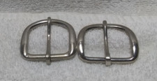 2 Silver Rust Free Replacement Belt Buckles Western Dress Great Vintage Shape