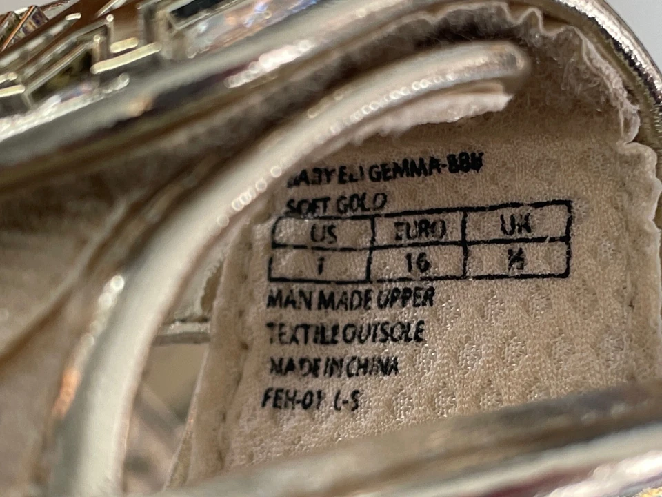 Michael Kors Baby Gear Gold Bling Sandals Infant Size 1 Baby Eli Gemma - Image 4 of 4