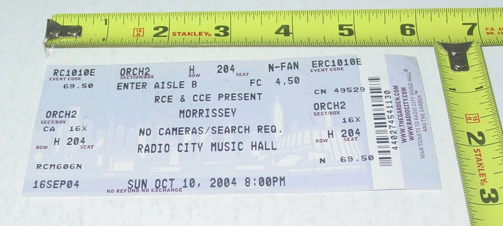 MORRISSEY NYC Skyline Box Office Ticket Radio City Music Hall 20