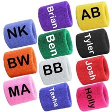 Personalised 2 Sports Wrist Sweatbands Tennis Squash Badminton GYM Wristband UK