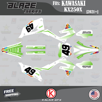 Graphics Decal Kit for Kawasaki KX250X 2021 2022 2023 2024 Blaze - Green