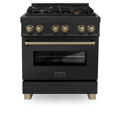 NEW ZLINE 30'' Black Stainless 4 Gas Burner/Electric Oven Range BRONZE RABZ-30-CB