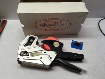 Halmark Systems Model H Labeler Price Tag Tagging Gun W/Labels,Box,Spare Ink