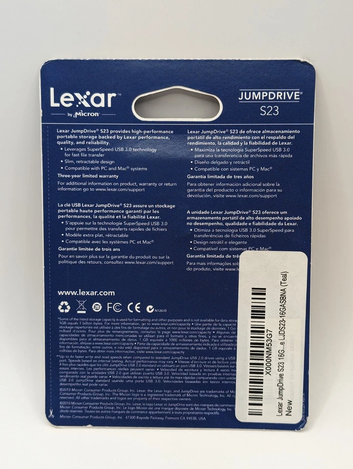 Lexar 16gb Jumpdrive S23 Superspeed USB 3.0 - Image 2 of 2