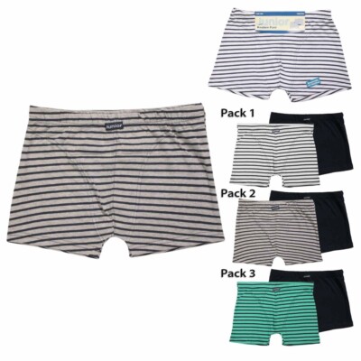 Kinder Jungen 2er Pack Boxershorts Unterhosen Blau Grau Grün- Gr. 122 - 164