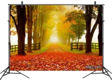 10x8FT Autumn Forest Fallen Maple Leaf Seamless Vinyl Backdrop Photo Background