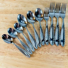 Oneida WAYCROSS 10 Pcs Teaspoon Fork Soup Spoon Stainless Flatware Rope Edge