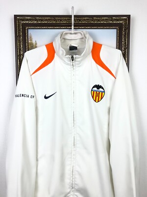 Vintage Nike Valencia Football Jacket Soccer Track Top White Mens