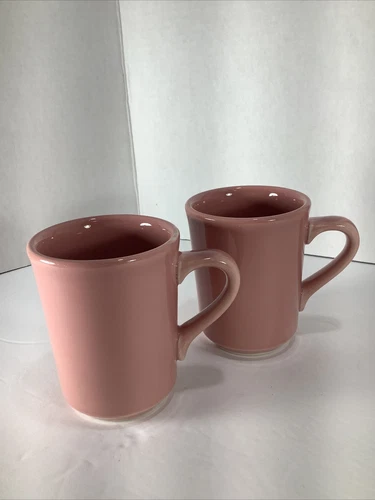 Set Of 2-Homer Laughlin Best China Ceramic Coffee/Tea Mugs Cups~8oz ~Pink