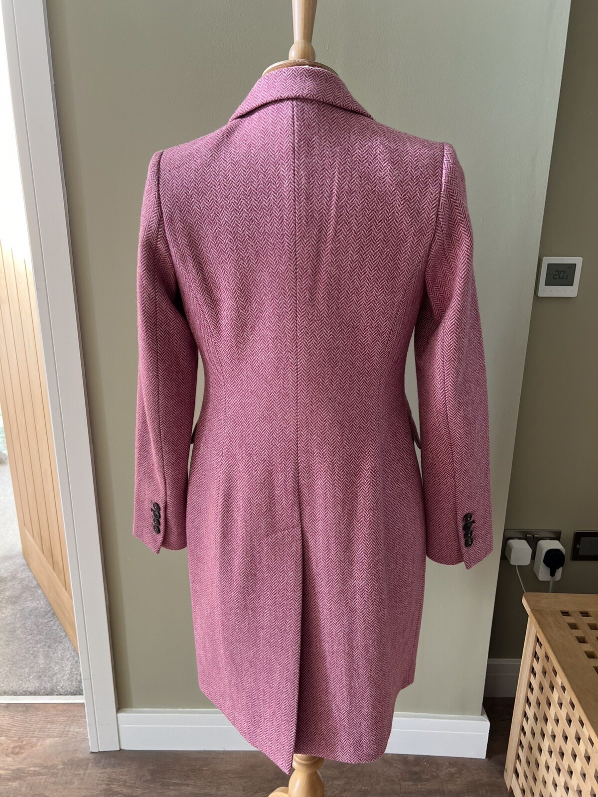 Joules Cheltenham Raspberry Pink Tweed Coat Excellent eBay