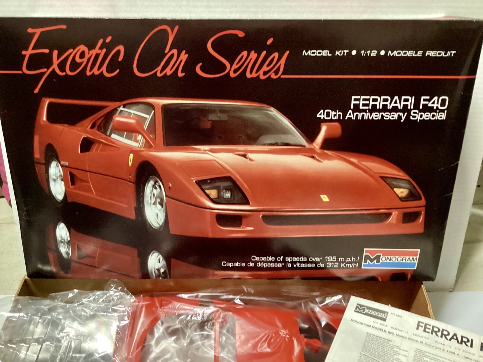 Monogram 1/12 Scale FERRARI F40 Model Kit # 2804/NEW | eBay