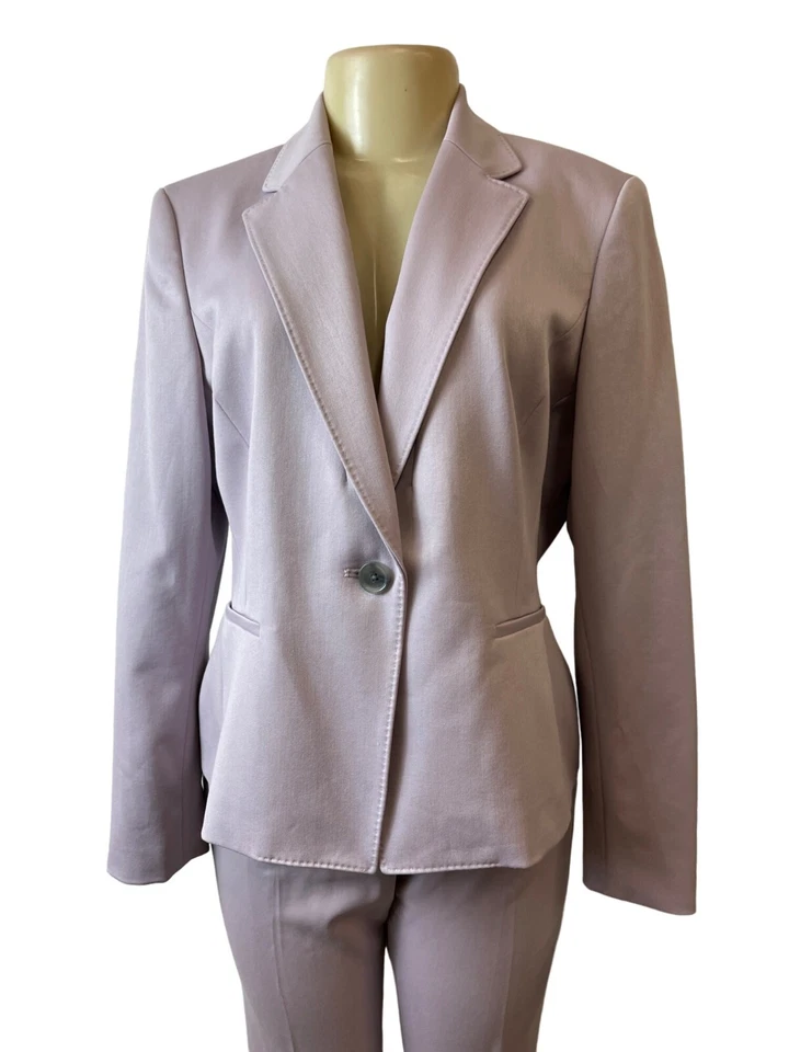 Traje de oficina Anne Klein para mujer rosa claro de dos piezas con blazer y pantalón talla 10p Foto 4 de 4