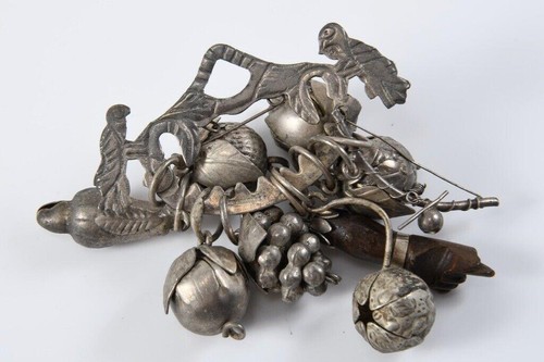 Vintage Ragastens Silver Penca de Balangandan Brazilian Slave Amulet Chatelaine - Picture 4 of 12