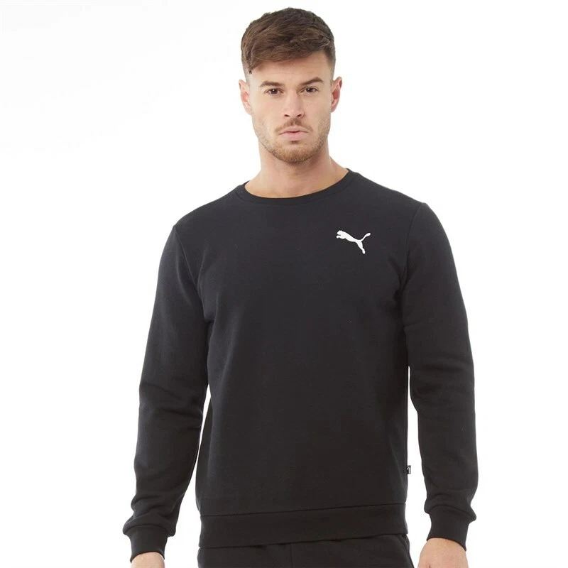 MEN BLACK PUMA BOXING GYM CLUB LONG SLEEVE CREW NECK SWEATSHIRT JUMPER TOP