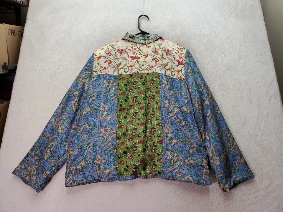 Vintage Hearts Of Palm Blazer Women Size 14 Multi Floral Long Sleeve Button Down - Image 2 of 4