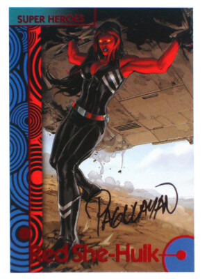 2013 Fleer Marvel Retro Red She-Hulk Autograph Base Card #49 Carlo Pagulayan