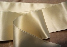 4" WIDE SWISS DOUBLE FACE SATIN RIBBON- CREAM