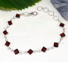 Garnet Handmade designer Bracelet 925 Sterling   Silver Jewelry  Gift For Her