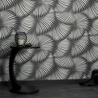 Guido Maria Kretschmer Tapete Abstrakt FäCher Schwarz Silber Metallic (4,41€/1Qm
