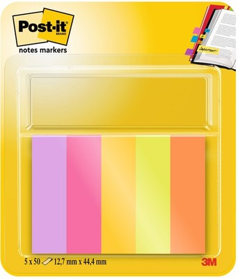 Post-it Haftstreifen Page Marker 12,7 x 44,4 mm Energetic 5 Blöcke á 50 Blatt