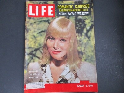 Vtg Life Magazine AUGUST 17, 1959 Actress May Britt GREAT ADS!