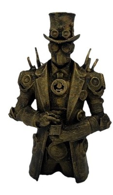 Steampunk Human 4  Gold Black Figure Wall Home Table Decor Collectible Statue