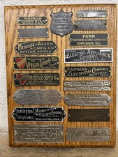 Eighteen original Antique Telephone Company Tags From 1890s-1910 WILHELM & Other