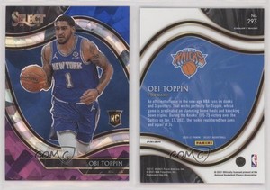 2020 Select Courtside Blue White Purple Cracked Ice Prizm Obi Toppin Rookie RC