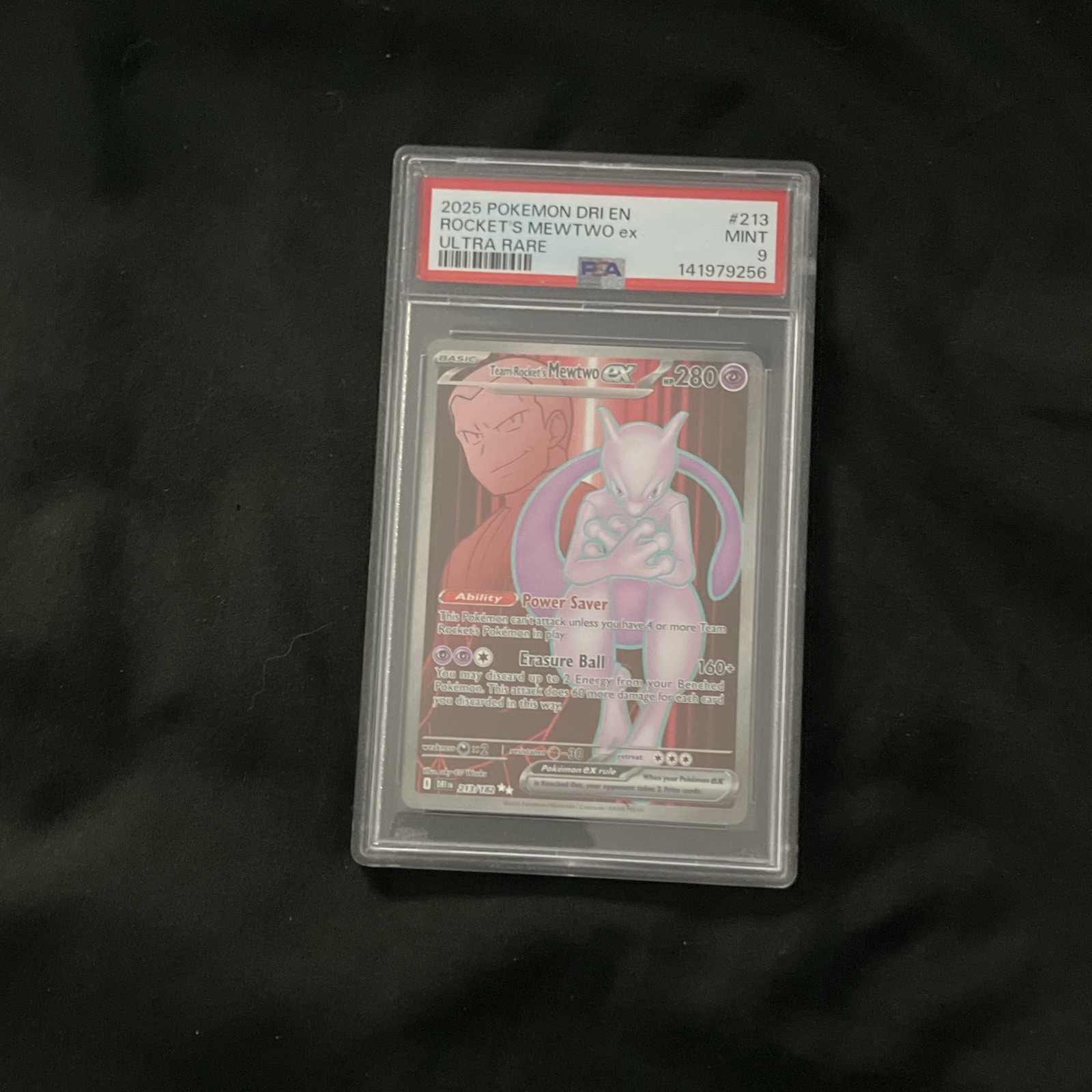 Team Rocket's Mewtwo ex Sv10 Destined Rivals 213/182 Holo EN PSA 9