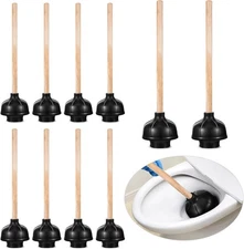 Tanlade 10 Pcs Toilet Plungers for Bathroom Heavy Duty 18 Inch Bulk Black... 