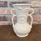 Vintage Shawnee Double Handle Vase w/Embossed Flowers, USA, Shipping Included
