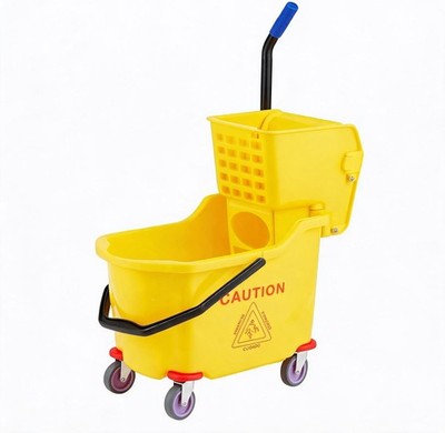 35 Quart Large Capacity Mop Bucket Side Press Cleaning Wringer Trolley