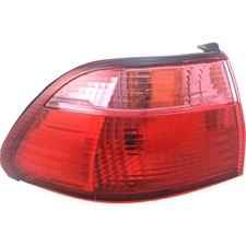 Tail Light Clear Red Lens Driver Side Outer Halogen For 1998-2000 Honda Accord