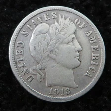 1913 Barber Dime * 90% Silver * Full Liberty * Better Grade * 4967