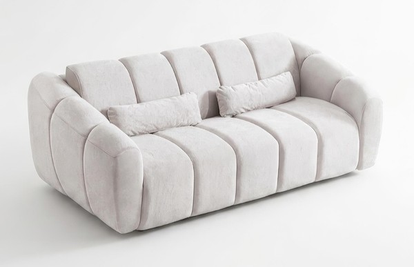 Sofa 3-Sitzer Modern Weiß Bequem Couch Polstersofa Wohnzimmer-image