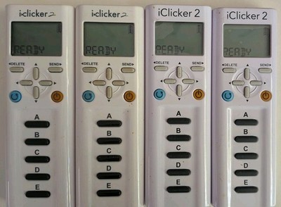 Lot Of 4 iClicker 2 Student Remote Classroom Response Control Remotes - Tested 