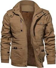 Men's Winter Jacket Fleece Lined Military Thick Coat