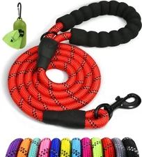 Taglory Rope Dog Leash 6 FT with Comfortable Padded Handle Highly Reflective ...
